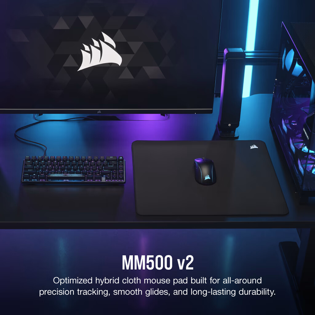 Corsair introduces the new MM500 Hybrid Cloth Mousepads.