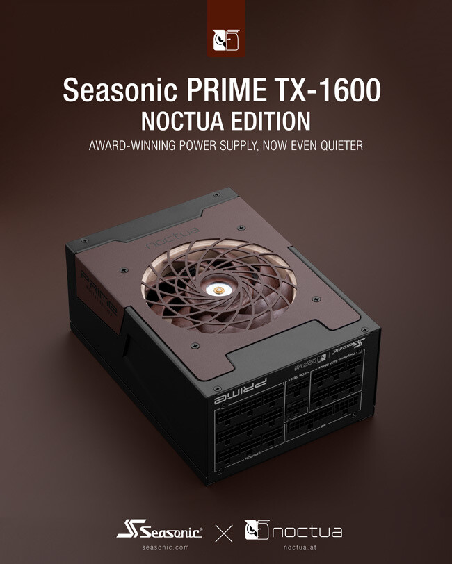 Noctua and Seasonic have introduced a 1600W power supply that is ultra-quiet.